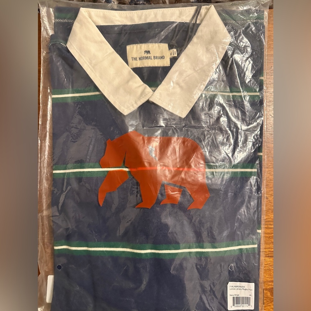 The Normal Brand Lenox Navy Stripe Jersey Rugby Polo - Picture 5 of 5